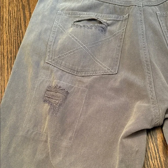 POL Patchwork Distressed Cotton Cropped Pants Boho Lagenlook Size M - Picture 11 of 16